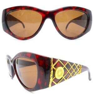 Vintage 1990’s Rochas Paris Sunglasses Gold Detail, Mod 9019-01, Made in France